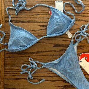 NWT Blue Hawaiian Flower Bikini Set